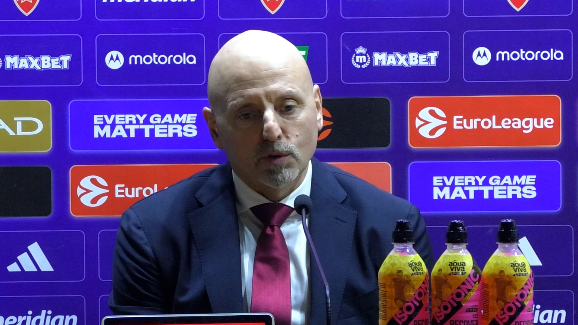 Beograd, Sasa Obradovic, trener KK Crvena zvezda, svi moramo da preuzmemo odgovornost za ovaj poraz, pocev od mene